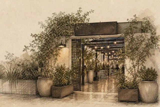 The entrance or sign of Al-Fananin Restaurant.